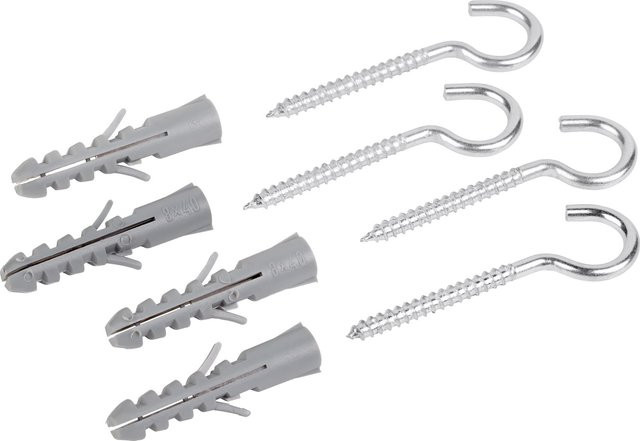 LUX-TOOLS Spreizdübel mit gebogenem Schraubhaken aus Nylon, verzinkt, Silber, 4 Stück - Bild 1