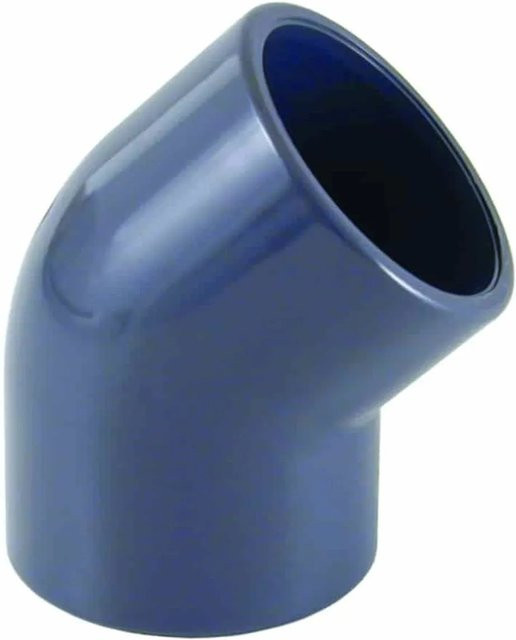 Cepex PVC Winkel 45 Grad 40 mm Muffe PN16 Klebefitting Blau - Bild 1
