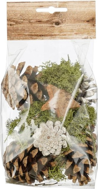 Mica Decorations Potpourri Zapfen und Moos Mischung Grün-Braun 100 g - Bild 1