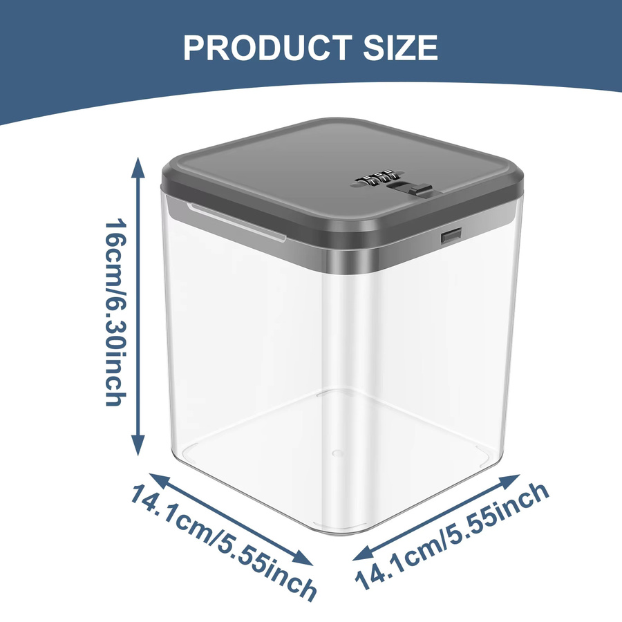 Willstar Transparente Aufbewahrungsbox mit Passwortschloss für Handy, Gaming-Geräte und Lebensmittel, Farbe: Transparent - Bild 2