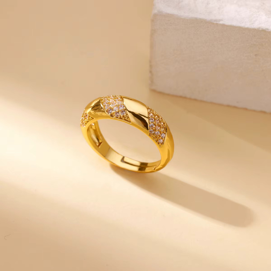 ICFTZWE Ring Edelstahl, Gold, Zirkonia, Damen - Bild 2