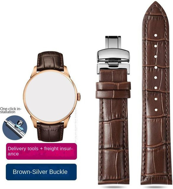 Tissot Uhrenarmband Leder, Schwarz, Braun, Unisex - Bild 1