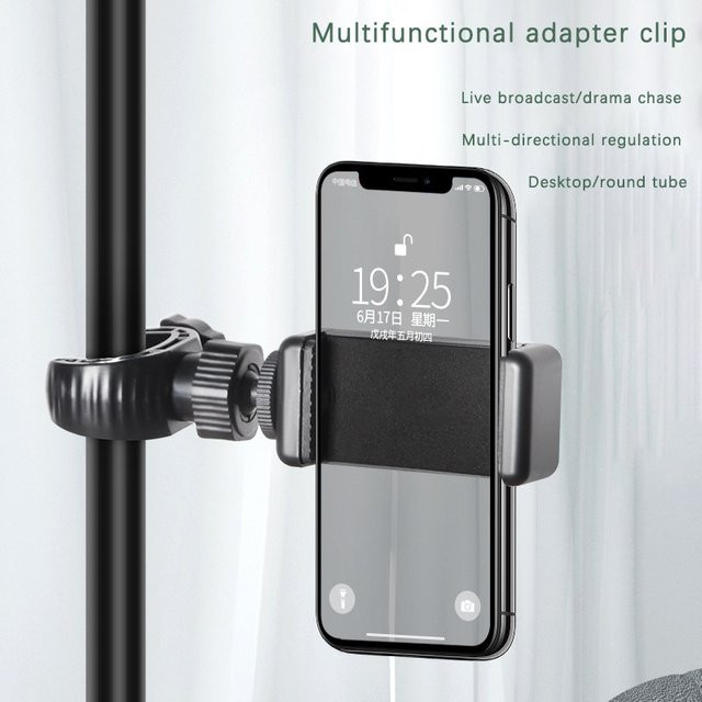 JETTING Handyhalterung Clip für alle Smartphones in Schwarz als Stativ und Mikrofonständer - Bild 1