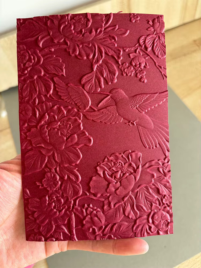 DIY-Sammelalbum Ordner mit 3D-Prägung Textur Bunte Blumen und Vögel in Multicolour - Bild 2
