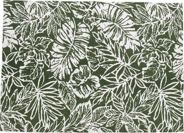 OBI Baumwoll Teppich gemustert in Grün-Weiß B: 60 cm, T: 90 cm - Bild 1