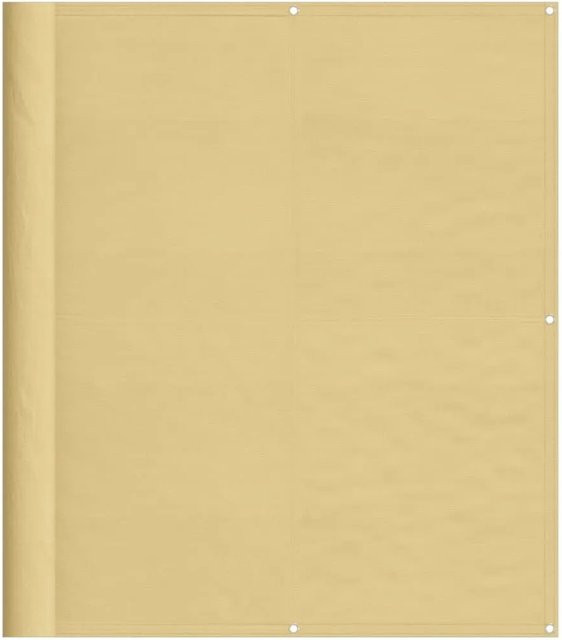 vidaXL Balkon-Sichtschutz aus Polyester-Oxford mit PU-Beschichtung, Sandfarben, Breite: 120 cm, Länge: 600 cm - Bild 1