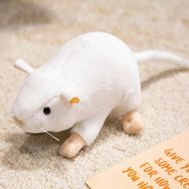 Yiran toy Realistische Maus Plüschtier, Weiß, 17cm - Bild 1