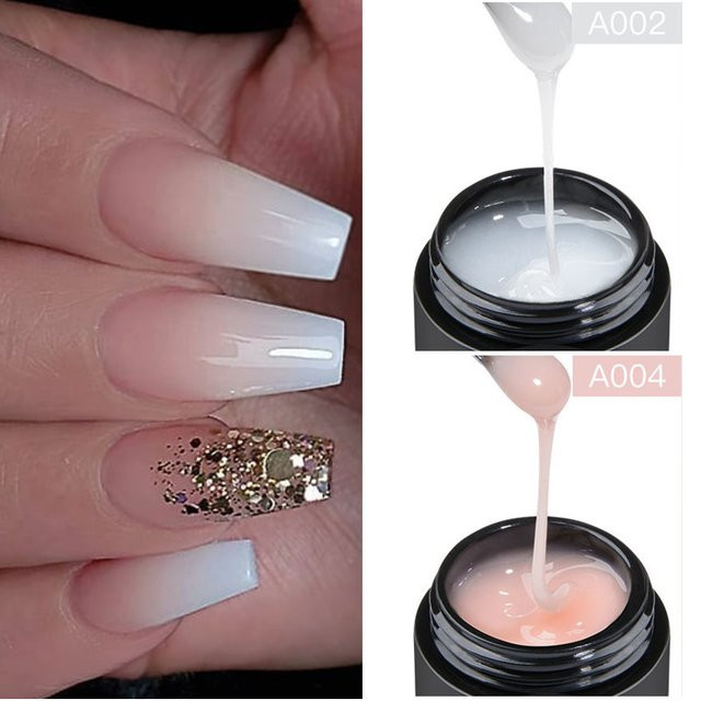 MEET ACROSS Baby Boomer Extension Gel Set, Nude Milk White, 2-teilig - Bild 1
