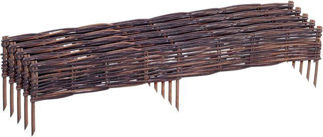 Relaxdays Beeteinfassung aus Weide in Braun, 5er Set, Höhe: 10 cm, Länge: 100 cm - Bild 1