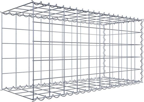 Gabiona Anbaukorb Typ 2 aus Stahl in Silbergrau, B/T/H: 50 x 100 x 40 cm - Bild 1