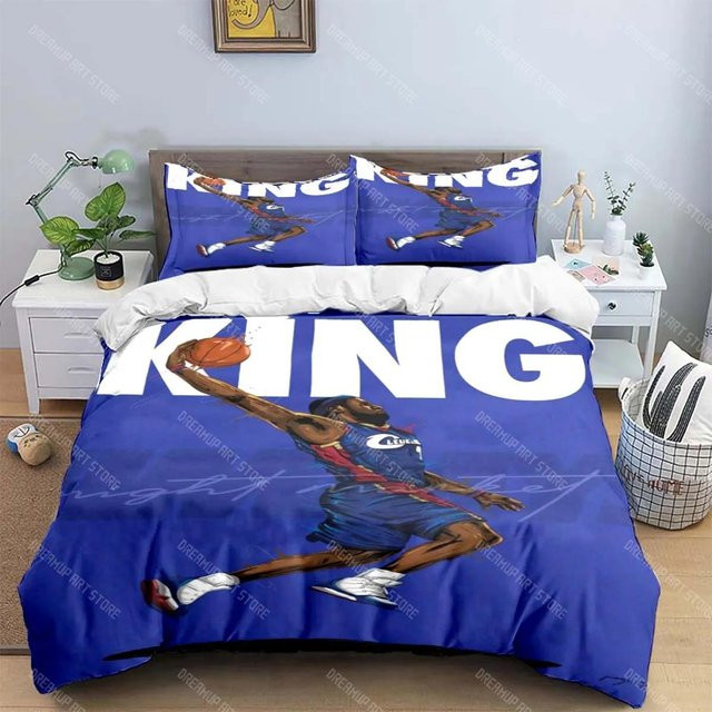 Bettwäscheset Lodestar Basketballstar Design für Kinder und Jugendliche, Blau, B/H: 155 x 215 cm - Bild 1