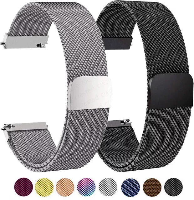 VNWCT Uhrenarmband Edelstahl, Milanaise, Silber, 16 mm/18 mm/20 mm/22 mm - Bild 1
