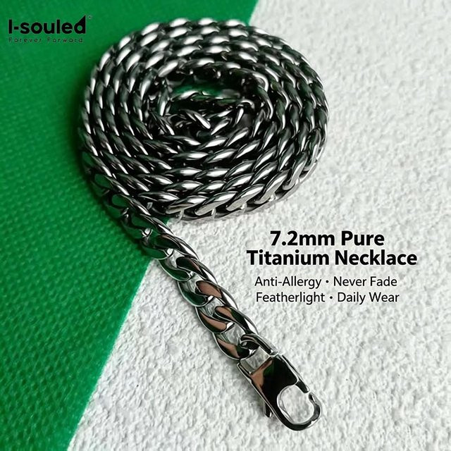 i-souled Halskette Titan, Silber, Herren, 7,2 mm - Bild 1