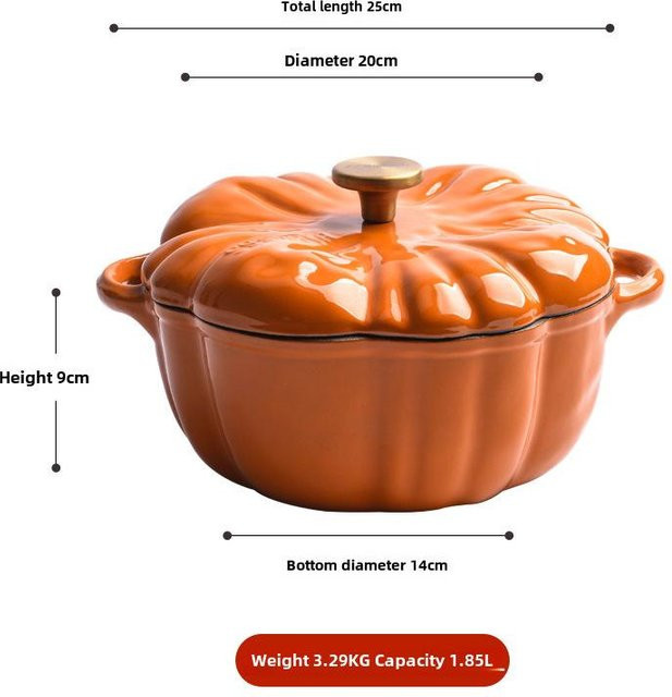 WoW Home Multifunktions-Eintopf aus emailliertem Gusseisen in Orange - Bild 1