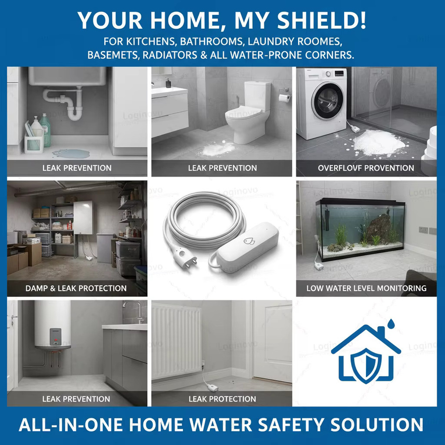 Coolo Zigbee Wasser Sensor Flut und Leck Detektor in Weiß für Tuya Smart Life App und Z2M Smart Home Sicherheit - Bild 4