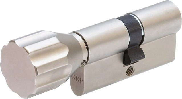 ABUS Profilzylinder D6X mit Knauf Z30/K30 in Edelstahl-Optik Silber - Bild 1