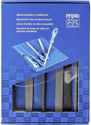 PFERD Werkstattfeilen-Set WRU 5-teilig in blauer PVC-Rolltasche, Hieb 3, Länge: 200 mm - Bild 1