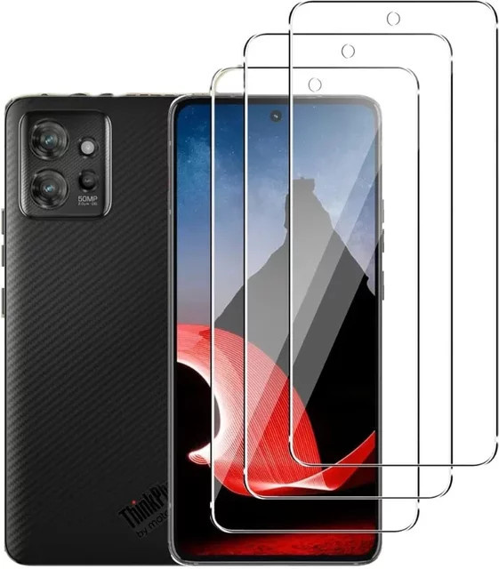 4er-Pack Motorola Moto Thinkphone 5G Displayschutzfolie aus gehärtetem 2.5D 9H Glas mit Kameralinsenfolie, transparent - Bild 1