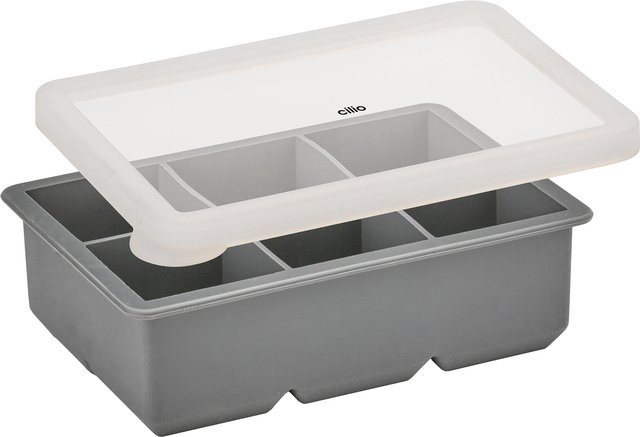 Eiswürfelform Cilio BLOCKS aus Silikon und Kunststoff in Grau - Bild 1