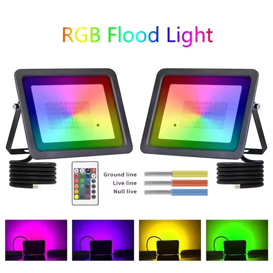 Adiodo RGB-LED-Flutlicht in Schwarz mit Fernbedienung, wasserdichter IP66 Außenstrahler für Garten und Wand zur dekorativen Beleuchtung - Bild 4