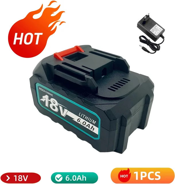 Roza Cinnie Ersatzakku für Makita 18 V Elektrowerkzeuge, LED-Lithium-Ionen-Akku kompatibel mit LXT BL1860B, BL1860, BL1850 und BL 1830 - Bild 1