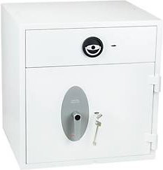Wertschutz-Einwurftresor Diamond Deposit HS1091KD mit Doppelbartschloss in Weiß, B/T/H: 55,0 x 65,0 x 112,0 cm - Bild 1