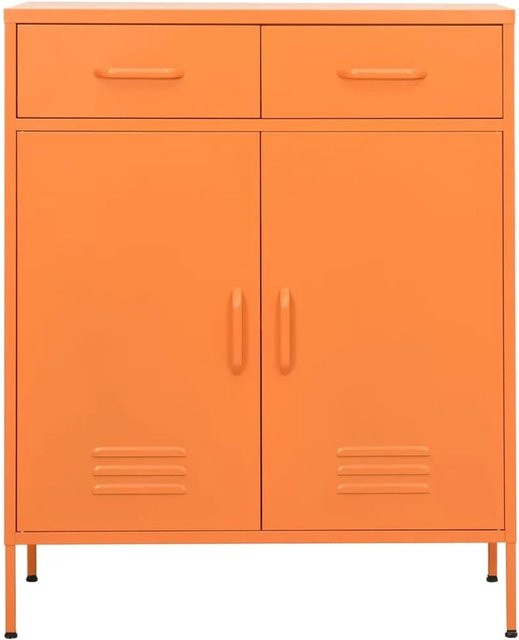vidaXL Lagerschrank aus Stahl in Orange mit Türen und Schubladen, B/T/H: 80 x 35 x 101,5 cm - Bild 1