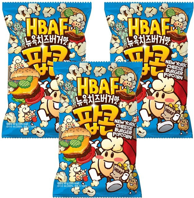 HBAF Popcorn New York Cheeseburger Geschmack 3 x 80 g - Bild 1