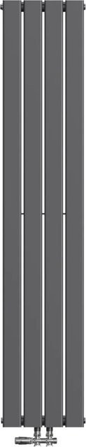 Emke Flach Badheizkörper Anthrazit Vertikal Einlagig B: 160 cm, T: 30 cm, Leistung: 557W - Bild 1