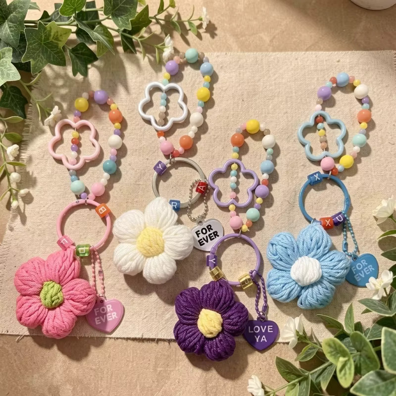 XINYOUHUO Schlüsselanhänger, Blumen, handgewebt - Bild 2