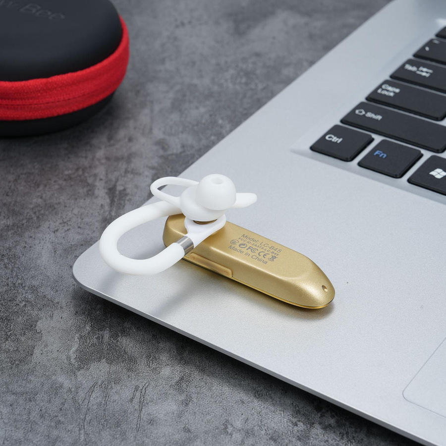 New Bee Business-Kopfhörer kabelloser In-Ear-Kopfhörer mit Bluetooth 5.0 und Dual-Mikrofon in Goldgelb - Bild 2