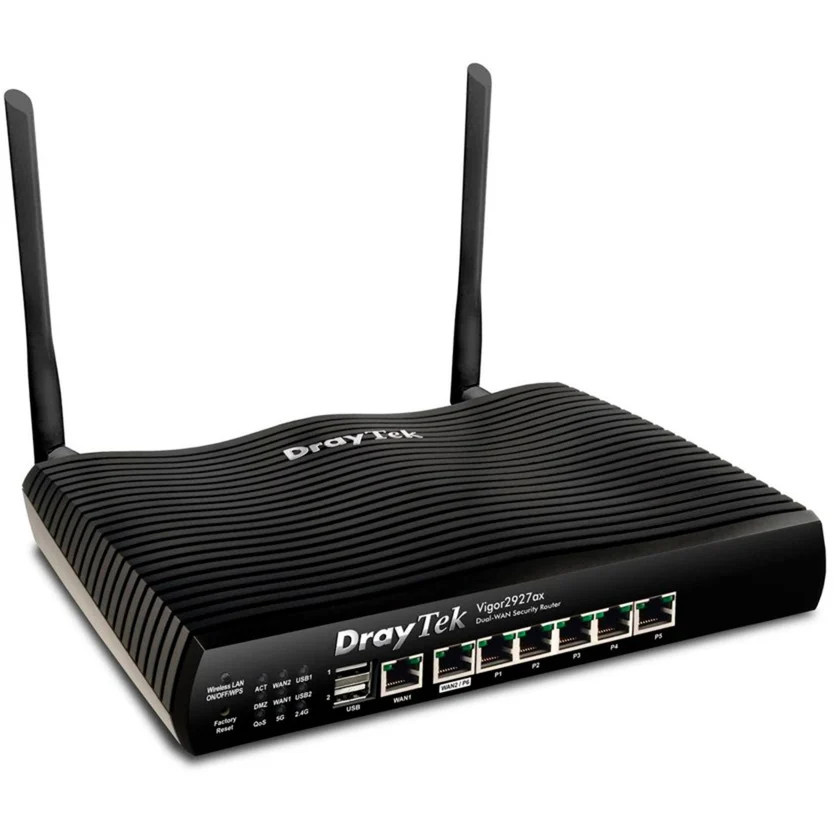 DrayTek Vigor 2927ax Dual-WAN Security Firewall VPN Router mit WiFi 6 und Dual-Band in Schwarz - Bild 1