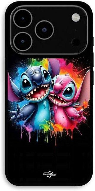 Maniacase iPhone 17 Pro Max Hülle mit Stitch Engel Design in Schwarz und Mehrfarbig - Bild 1