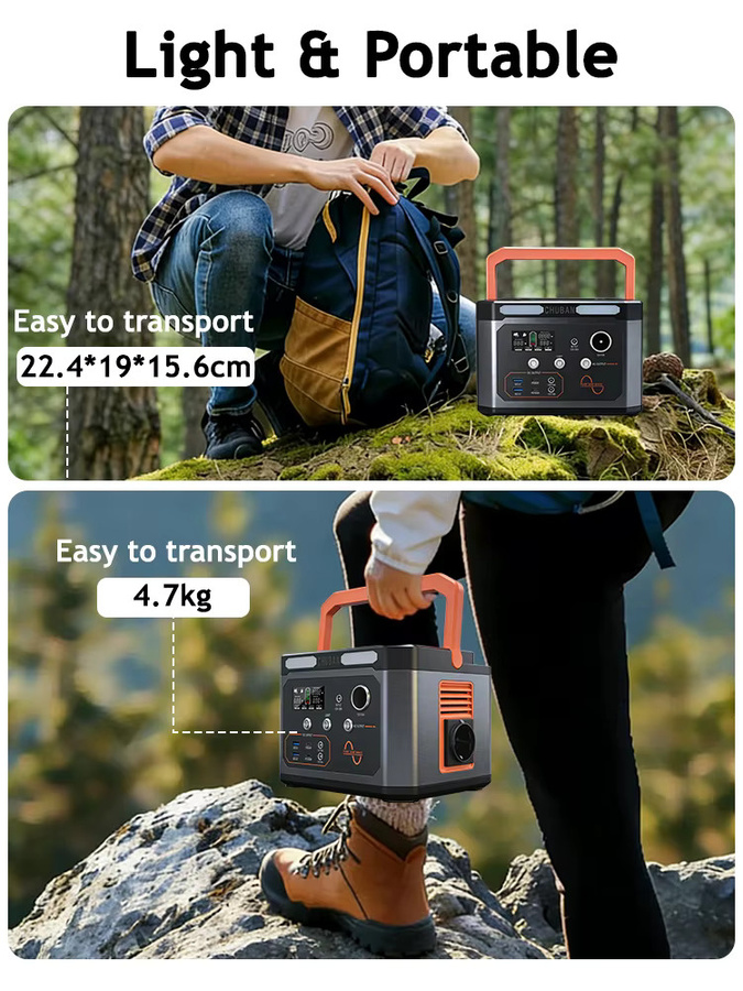 CHUBAN Tragbare Powerstation 600W Generator mit 320Wh Kapazität und AC-Anschluss für Camping, Wohnmobil und Outdoor - Bild 6