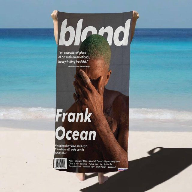 Singer A-Frank O-Ocean Mikrofaser Strandtuch mit Grafikprint, Mehrfarbig, Saugfähiges Handtuch für Yoga, Schwimmen und Sport - Bild 1