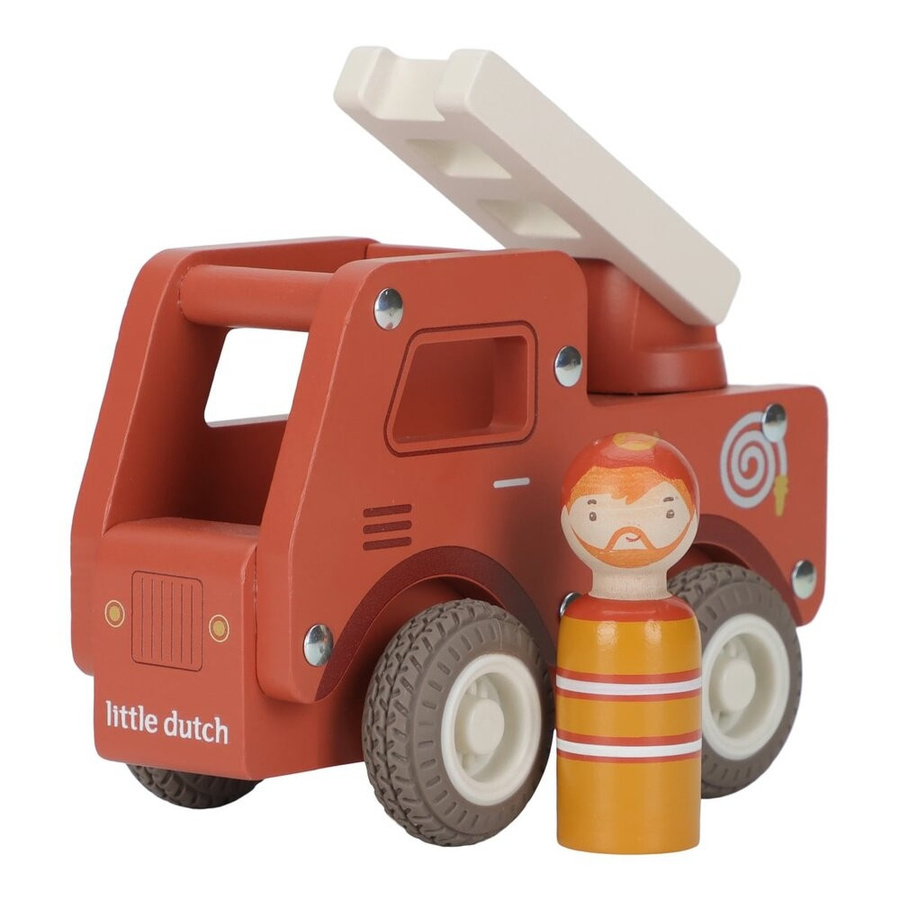 Little Dutch Holzfeuerwehrauto, Holz, ab 1,5 Jahre - Bild 1