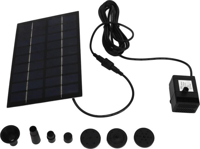 GoolRC Solar Wasserpumpe Kit 9V 1,8 W in Schwarz mit Düsen und Anti-Verstopfung-Mesh für den Teich - Bild 1