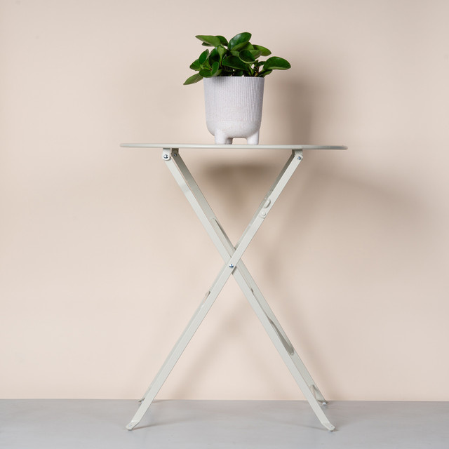 Klappbarer Metall Bistrotisch von Green Living in Beige - Bild 1