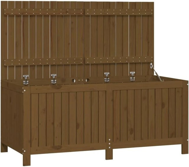 vidaXL Gartentruhe aus Massivholz Kiefer in Honigbraun, B/T/H: 147 x 68 x 64 cm - Bild 1