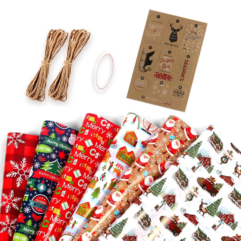2/10 Blatt Seidenpapier mit Weihnachtslaternenmuster als Geschenkpapier für Blumensträuße und Party-Geschenkverpackungen - Bild 3
