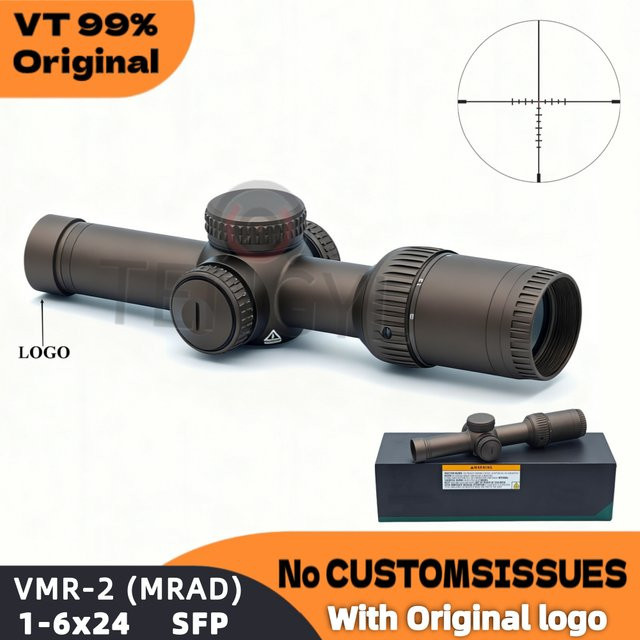 VT Optics Rz HD Gen II-E Zielfernrohr 1-6x24 Schwarz, zweite Fokalebene, 30-mm-Rohr, wasserdicht und stoßfest - Bild 1