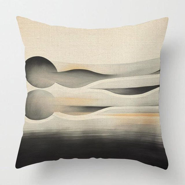 JMG Clothing Kissenhülle mit abstraktem geometrischem Design in Beige, Maschinenwaschbar, B/T/H: 45 x 45 x 1 cm - Bild 1