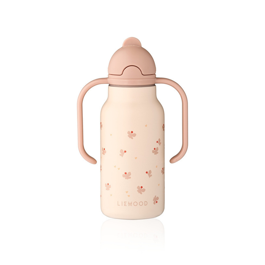 Liewood Kimmie Wasserflasche mit Strohhalm aus Edelstahl, Pink/Mehrfarbig, 250 ml - Bild 1