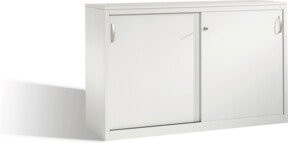 C+P Akten-Sideboard Acurado mit Schiebetüren und Schloss, Farbe Lichtgrau, H: 100 cm, B: 160 cm, T: 50 cm - Bild 1