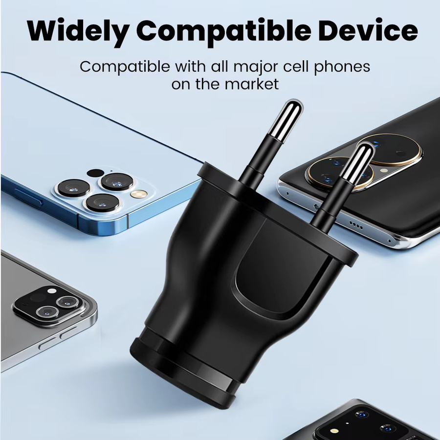 Elough USB-Reiseladegerät mit EU/US-Konvertierungsstecker, 1A 5W Ladekopf für Smartphone, Schwarz - Bild 4