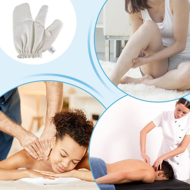 Garshana Rohseide-Massagehandschuhe, Weiß, Unisex - Bild 1