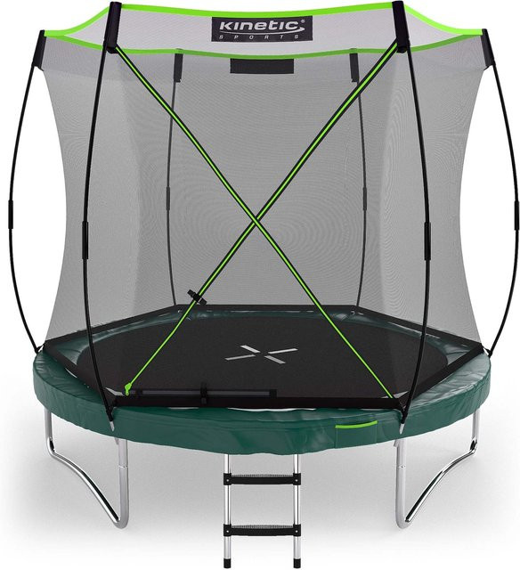 KINETIC SPORTS Bungee Safety Elite Trampolin Federlos-Design Dunkelgrün Ø 244 cm - Bild 1