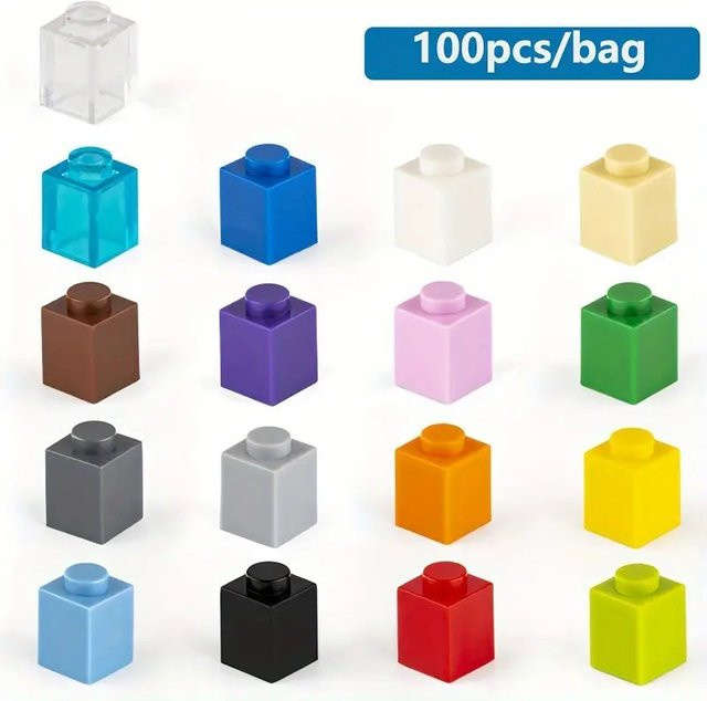 Monkey Man Mini Bricks 1x1 Bausteine 3005 Nachfüllpack, 100 Stück, Mehrfarbig - Bild 1