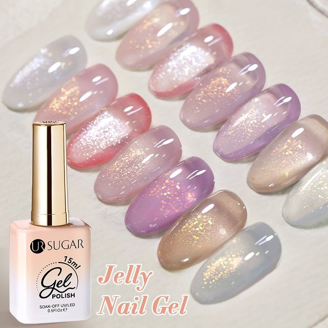 UR SUGAR Gel-Nagellack, rosa Glitzer, 15 ml - Bild 1