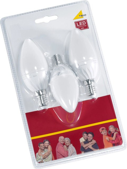 Trio LED Leuchtmittel E14 Kerzenform in Weiß mit 470 lm, 6 W und 3.000 K Warmweiß - Bild 1